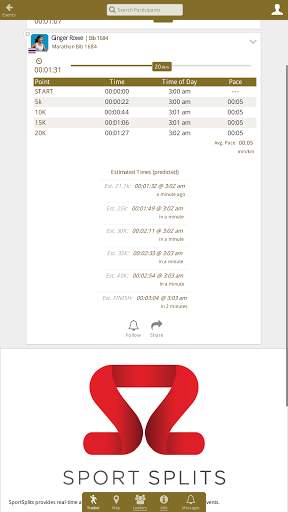SportSplits Tracker screenshot 2