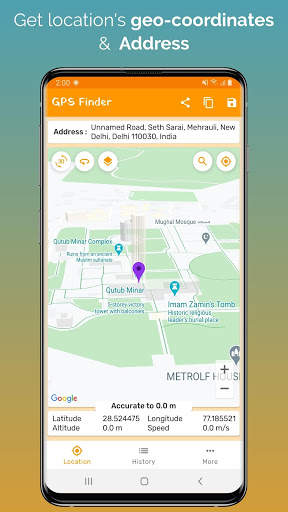 Gps Coordinates finder - save & share location स्क्रीनशॉट 1