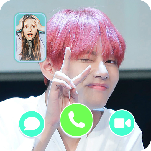 Simulator Video V Call Taehyung with BTS Fake Chat icon
