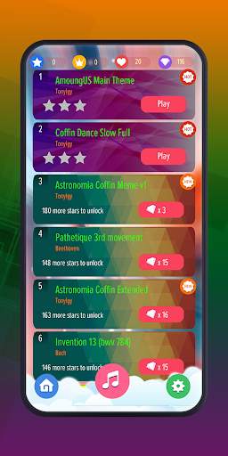 Piano Tap for AmongUs Main the screenshot 2