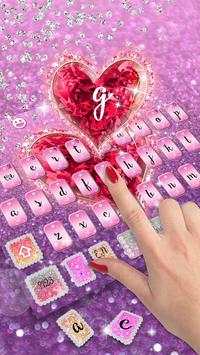 Glitter Diamond Heart Keyboard screenshot 3