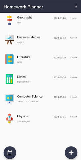 Homework Planner screenshot 1