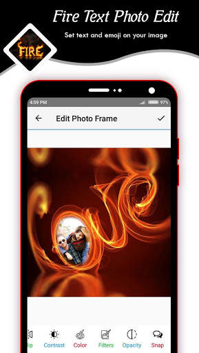 Fire Text Photo Frame 4 تصوير الشاشة