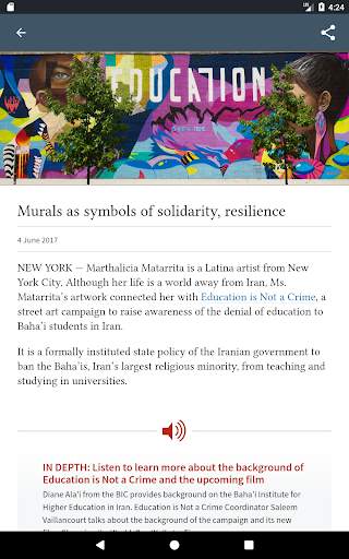 Bahá’í World News Service (BWN screenshot 7