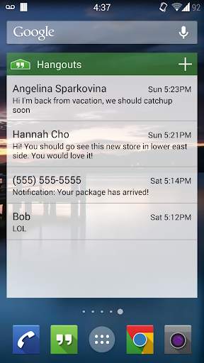 Hangouts Widget screenshot 1