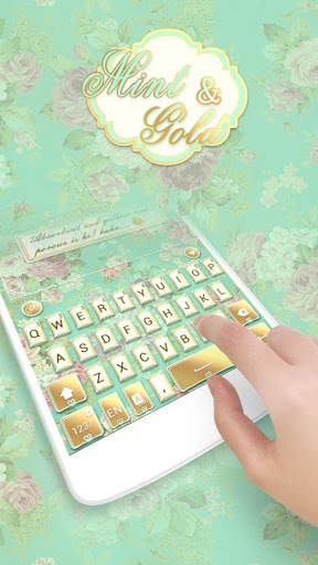 Mint & Gold GO Keyboard theme screenshot 3