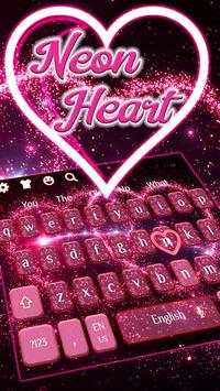 Neon Heart Keyboard Theme screenshot 2