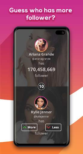 Higher Lower Game for Instagram screenshot 2