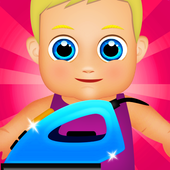 baby ironing game icon