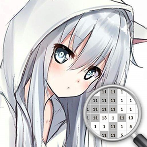 Anime Girl Color by number icon