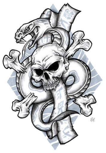 Skulls Tattoo Design Wallpaper screenshot 2