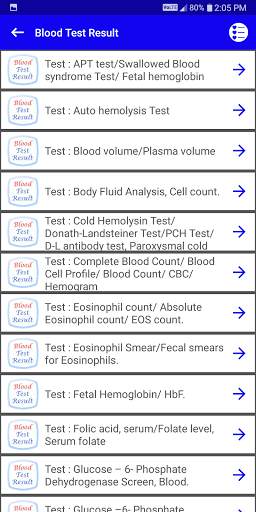 Blood Test Result screenshot 2