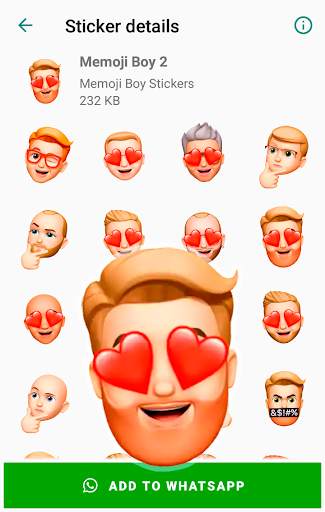 Memoji Boy Apple Stickers for WhatsApp screenshot 2
