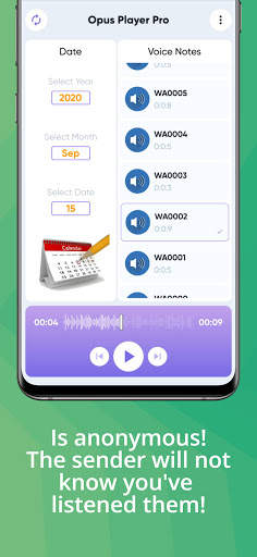 Opus Player Pro - WhatsApp Audio Files Manager 2 تصوير الشاشة