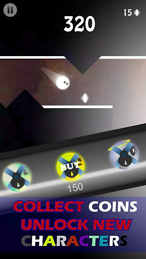 White Bouncing Ball Space Escape Gila Menyenangkan screenshot 4