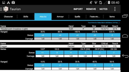 PCGen Character Importer Lite screenshot 7