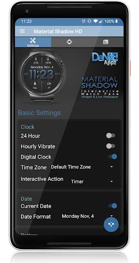 Material Shadow HD WatchFace Widget Live Wallpaper screenshot 4