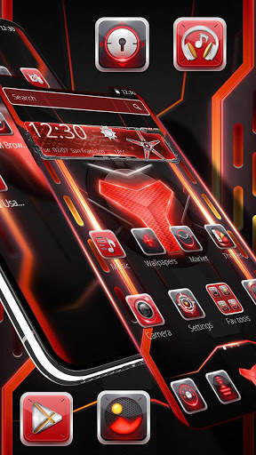 Cool Tech Red Business Theme screenshot 2