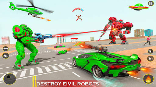 Helicopter Robot Car Game 3d screenshot 7