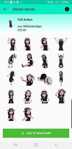 moving stickers for whatsapp - smart girl sticker screenshot 5