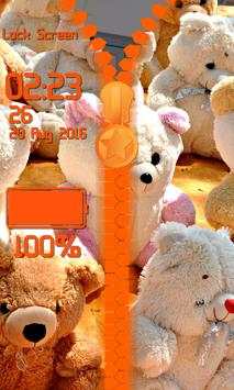 Teddy Bear Zipper Lock Screen screenshot 7