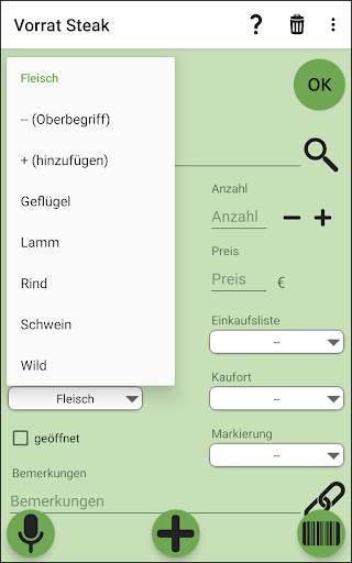 Vorrat, Lager, Einkaufslisten screenshot 5