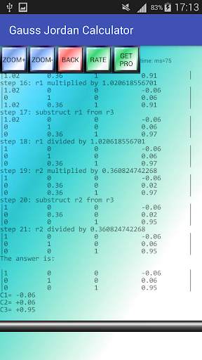 Gauss Jordan Calculator 8 تصوير الشاشة