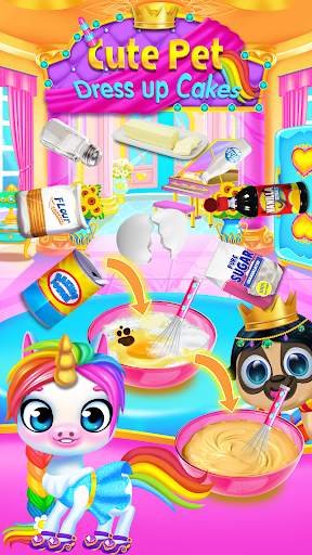 Cute Pet Dress Up Cakes - Rainbow Baking Games screenshot 2