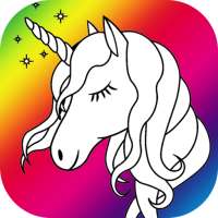 Unicorn Coloring Pages Game for kids glitter logo