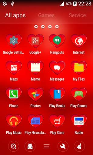 Theme with Red Hearts screenshot 5
