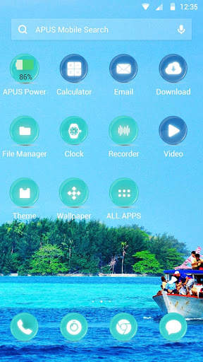 Summer sea cool round icon -APUS Launcher theme screenshot 2