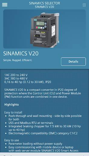 SINAMICS SELECTOR screenshot 5