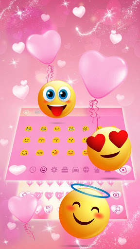 Pink Heart Balloon Keyboard screenshot 3