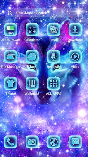 Galaxy Wolf APUS Launcher theme screenshot 2