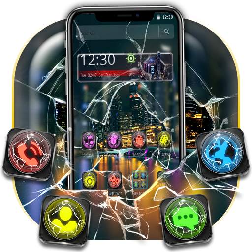 Broken Screen Night City Theme🌃 1.1.3