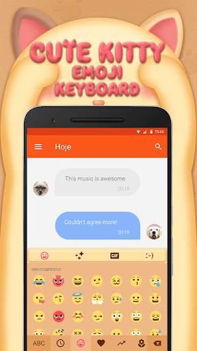 Cute Kitty Emoji Keyboard Theme for Facebook screenshot 1
