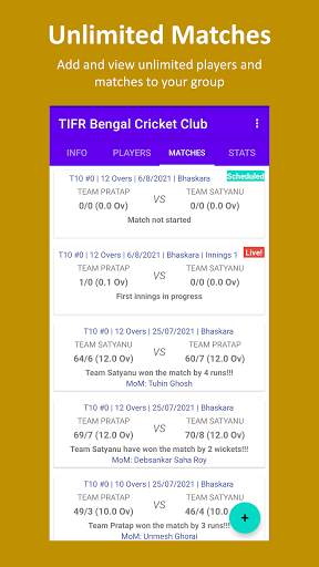 Cricket Scorer - keep your score and stats screenshot 2