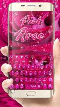 Beautiful Pink Rose Petal keyboard Theme screenshot 1