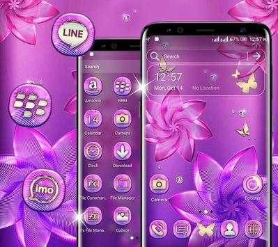Pink Purple Flower Launcher Theme screenshot 1