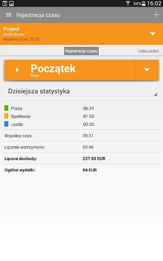 Mobile Worker-Obliczanie czasu screenshot 5