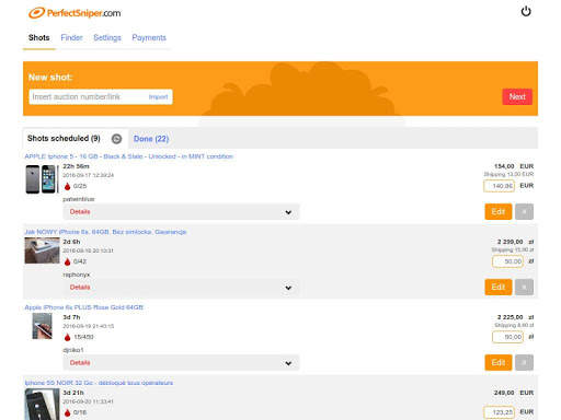 PerfectSniper - auction sniper for Ebay screenshot 13
