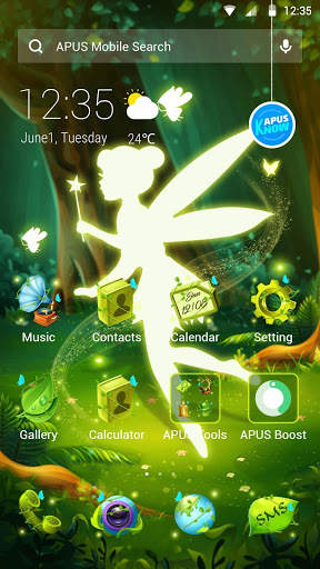 Green Fairy Butterfly-APUS Stylish Theme 3 تصوير الشاشة