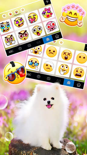 Cute White Dog कीबोर्ड पृष्ठभूमि स्क्रीनशॉट 4