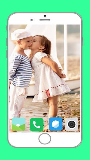 Cute Baby Kiss Full HD Wallpaper screenshot 4