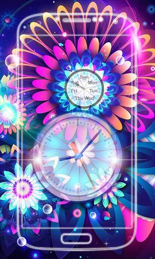 Flowers Analog Clock Live Wallpaper screenshot 6