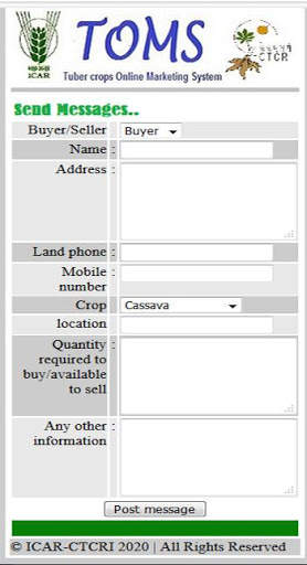 TOMS (Tuber Crops Online Marketing System) screenshot 2