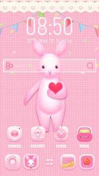 Pink Rabbit Go Launcher Theme screenshot 2