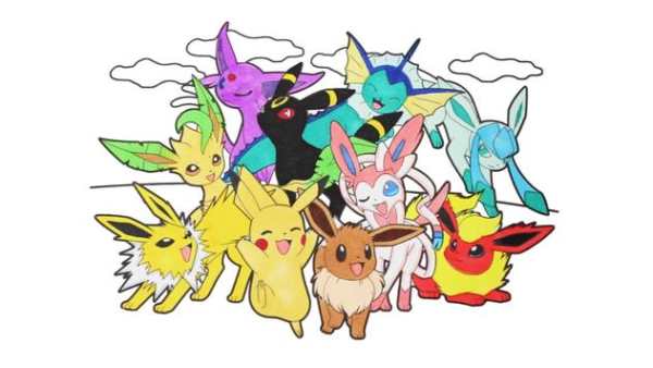 Eevee Evolution Coloring book скриншот 1