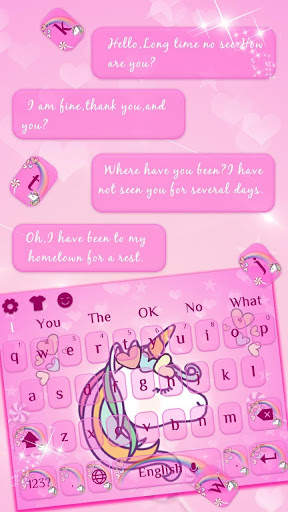 Pink Unicorn Keyboard Theme screenshot 2