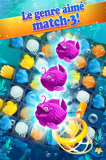 Mermaid -puzzle match-3 trésor screenshot 1